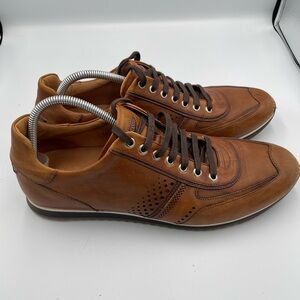 Magnanni  15745 Men's Brown Leather Casual Shoes Sneakers. Sz 12 M